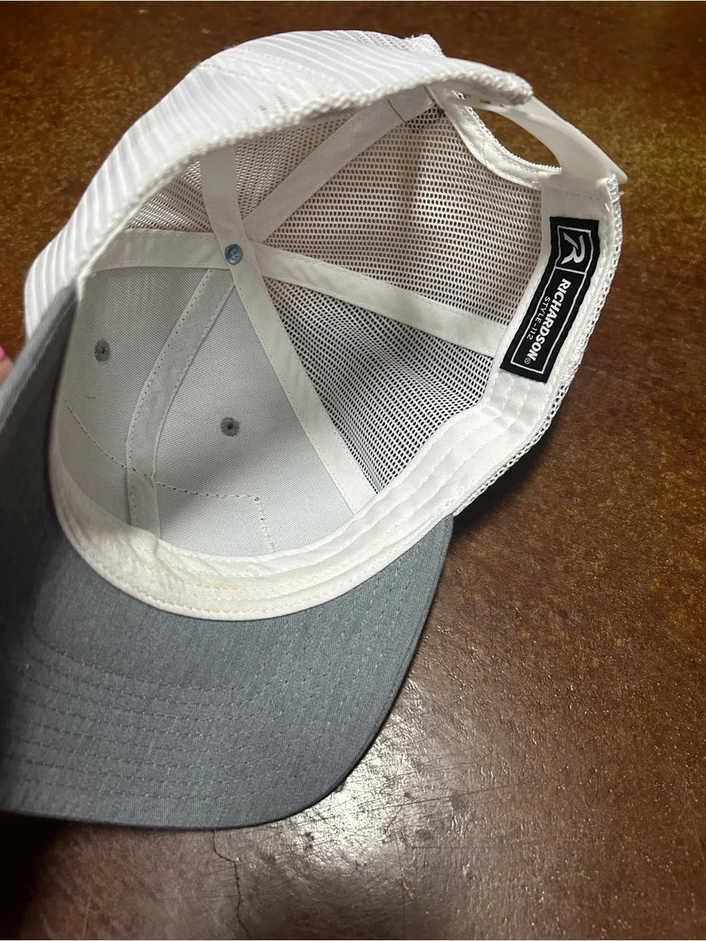 Gray Women's Trucker Hat with Colorful Beaded Patch